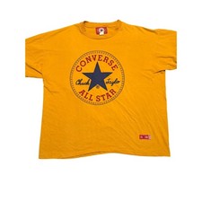 Vintage Converse All Star Chuck Taylor T-Shirt Mens XL Yellow Made in USA 90s