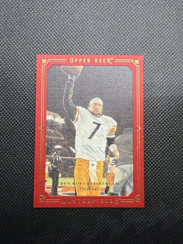 2008 Upper Deck Masterpieces Ben Roethlisberger Red /199 #7 Steelers SP - Image 2 of 4