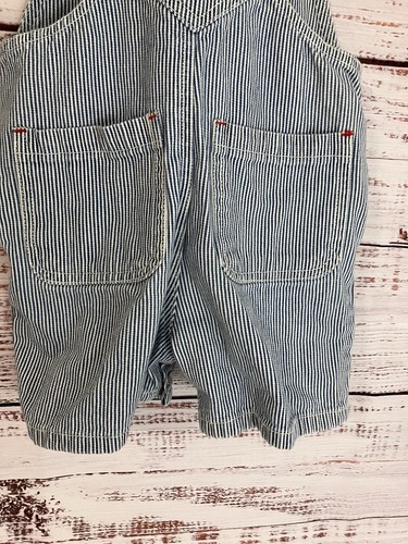 Vintage Original Bugle Boy Classic Overalls Shortalls Stripe Railroad 18 months - Picture 9 of 10