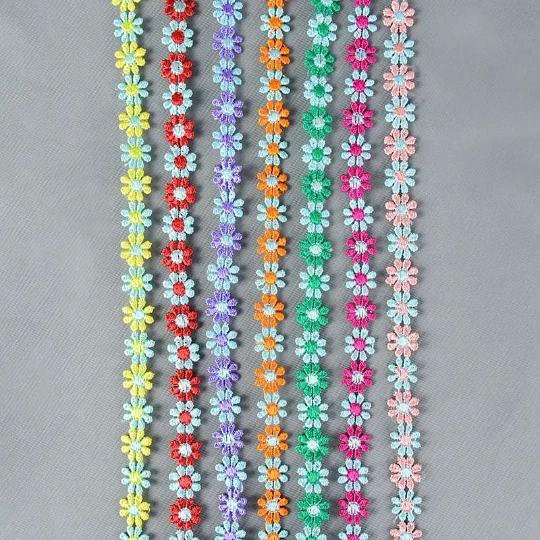 Cinta margarita multicolor de 1/2 pulgada de ancho precio por yarda seleccionar color Foto 2 de 4