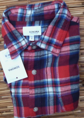 SONOMA THE SUPERSOFT FLANNEL MENS CLASSIC 2 POCKET BUTTON SHIRT LIST $40 - Picture 25 of 26
