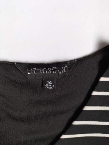 Liz Jordan Black and White Striped Dress Size 14. - Picture 7 of 7