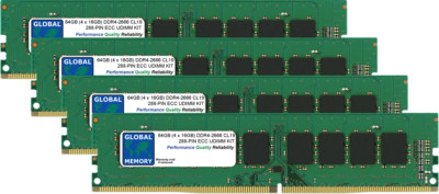 64GB 4x16GB DDR4 2666MHz PC4-21300 288-PIN ECC UDIMM SERVER