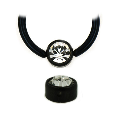 Schwarze Flatback Klemm Kugel Kristall 3/4mm für Piercing Ringe Lippenbändchen