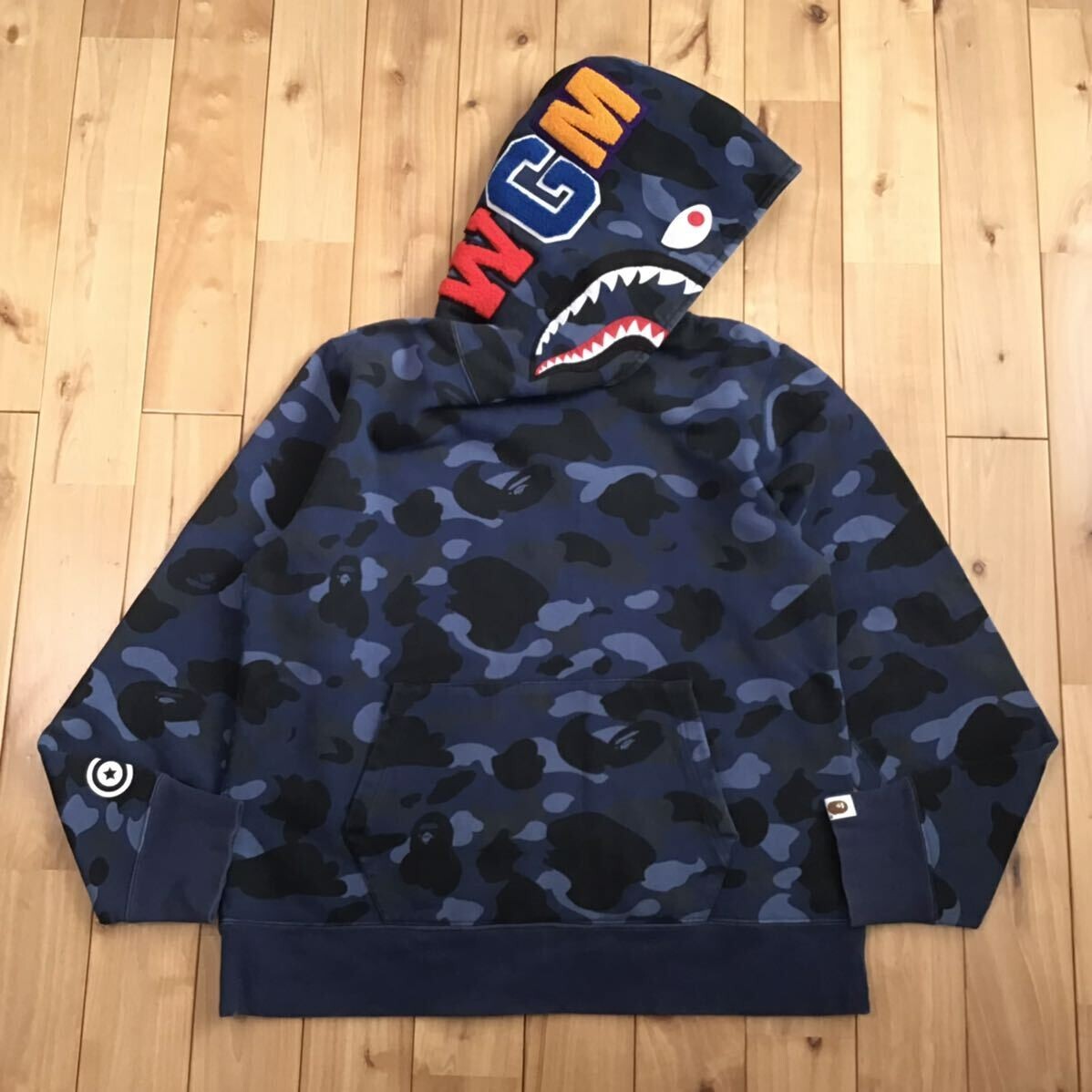 BAPE Shark pullover hoodie blue camo A Bathing Ape Size M | eBay