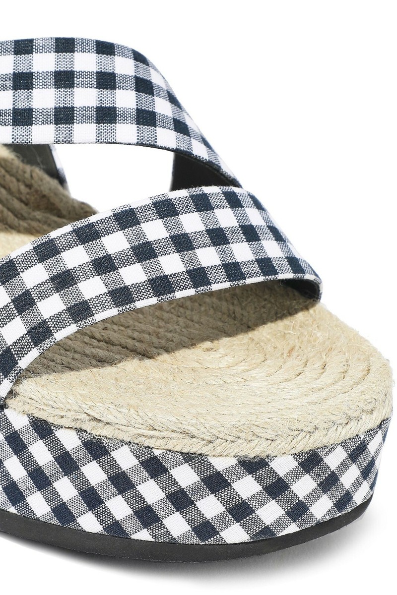 Rag & Bone Megan Gingham Platform Sandals Blue Size 39 US 9