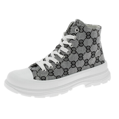 Damen Sneaker High Sportschuhe Freizeitschuhe Schnürschuhe Grau 49333