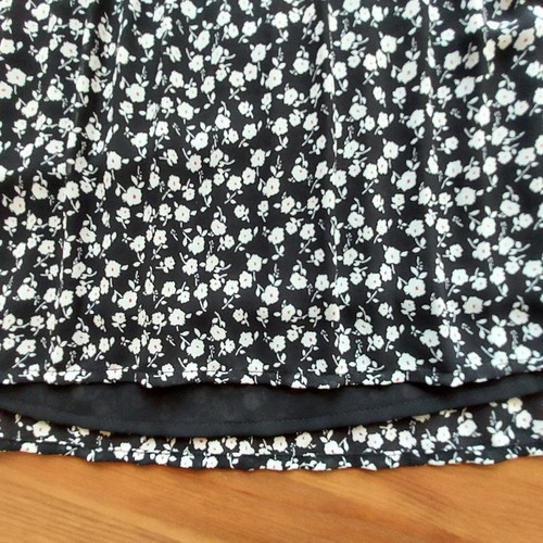 Anthropologie Pleione Tunic Tank Women XS Black Floral Lined pleated Sleeveless - Picture 11 of 12