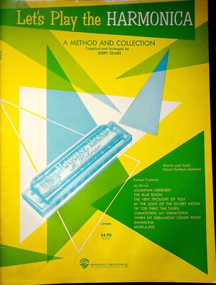 VINTAGE LET'S PLAY THE HARMONICA METHOD COLLECTION JERRY SEARS 1964