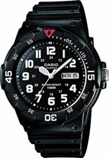 Casio MRW-200H-1B Analogue Men's Watch Black Resin Strap 100M Water Resistant