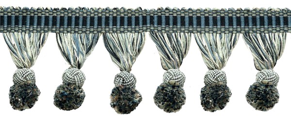 Pompom Quaste Fransen Rand Mit Gewebt Gimp Halterung,Farbe #VL10 [ Sold Von Der-image