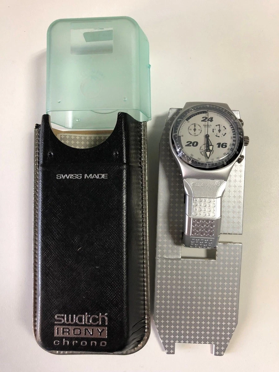 SWATCH IRONY CHRONO YCS1006AG STRAIGHT EDGE VERY RARE BRAND NEW