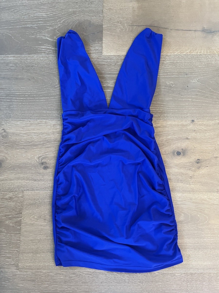 Superdown Blue Deep V Neck Bodycon Mini Dress Sleeveless Womens Size S | eBay Superdown Blue Deep V Neck Bodycon Mini Dress Sleeveless Womens Size S | eBay