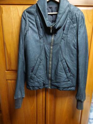 Rick Owens Auth Leather Jacket men Bitter Size M Made in