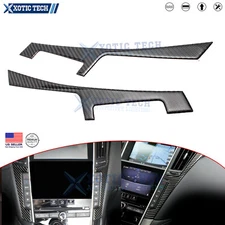 Fit For Infiniti Q50 Q60 2014-24 Carbon Fiber Interior Console Panel Frame Trim