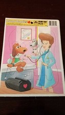 Vtg Pound Puppies Frame Tray Puzzle 1986 Dog Puzzle 12 Piece Vetinarian Doctor