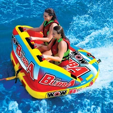 WOW Sports Big Bubba Hi Vis 2 Person Towable Water Tube For Pool/Lake (17-1050)
