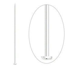Head Pin, 100 Silver Plated Brass 3" Long 21 Gauge Standard Headpins