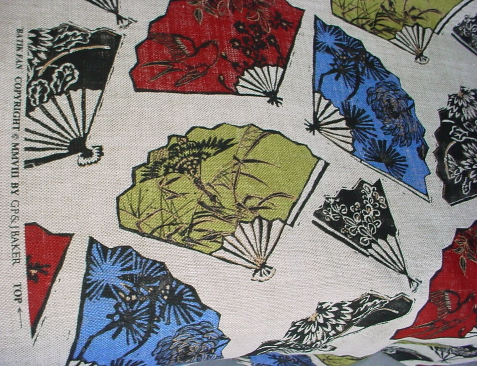 4Y GP & J Baker BR10312 Batik Fans Jewel Printed Linen Upholstery Fabric - Image 3 of 4
