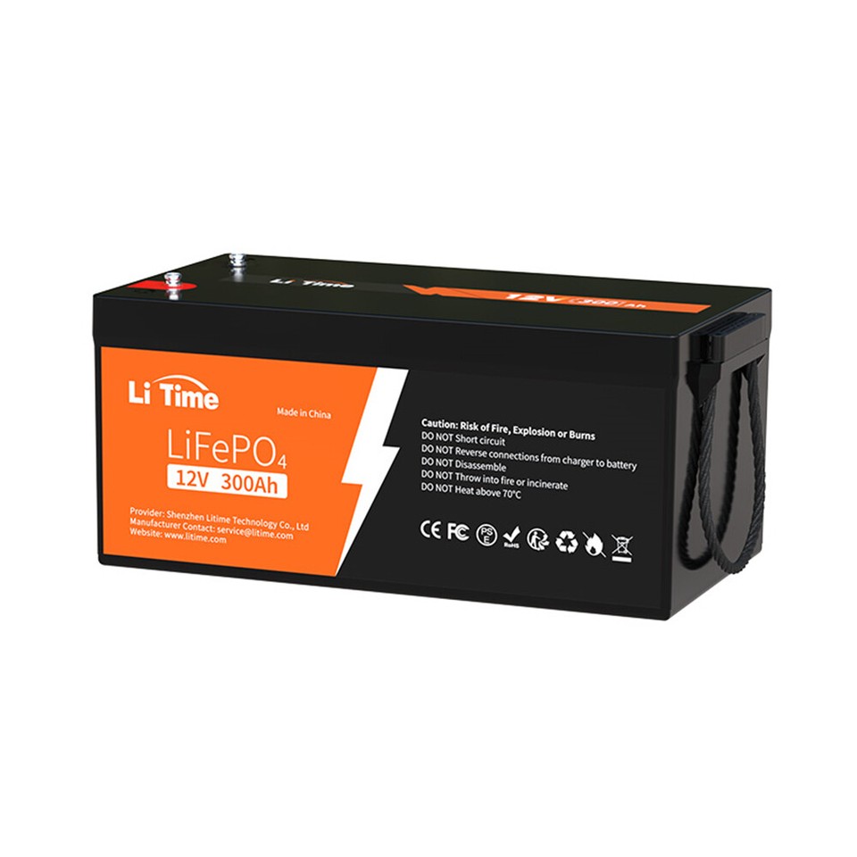 Litime 12V 300AH LiFePO4 Deep Cycle Lithium Battery 200A BMS for RV ...