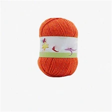 SparkleTale 250g Orange Acrylic Yarn - Shimmering Metallic Thread for Knitting,