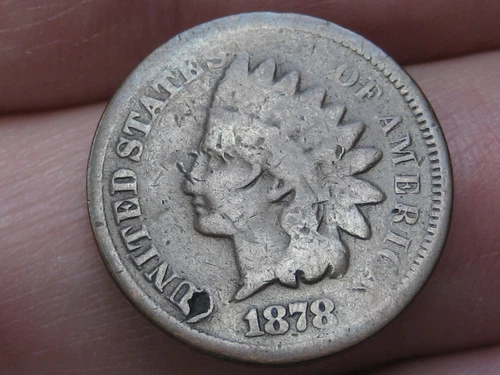 1878 Indian Head Cent Penny- Chocolate Brown, Good/VG Details