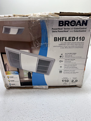 Broan-NuTone QTX110HL PowerHeat Bathroom Exhaust Fan, Heater, Light ...