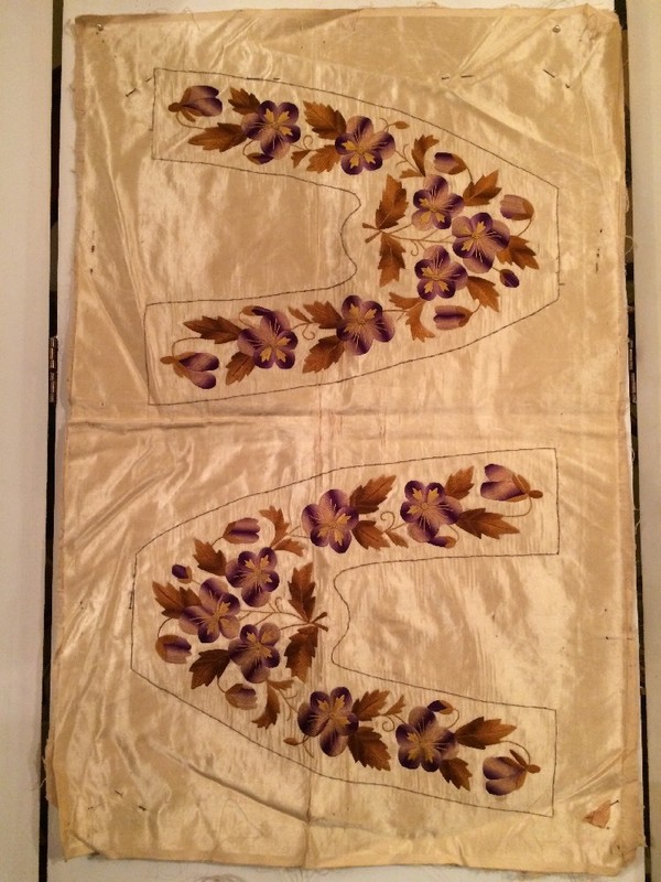 RARE! Antique Early 19thc. Hand Embroidered "Godey's Lady's" Slippers Pattern 