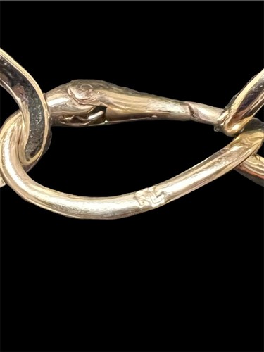 18" Ralph Lauren Gold Tone Link Necklace with Rhinestones and Concealed Clasp - Picture 4 of 4