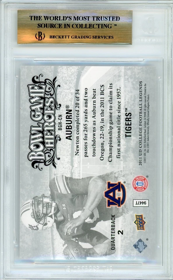 Cam Newton BGS 9.5: 2011 Upper Deck Bowl Game Heroes Rookie Gisto #BFN-CN - Image 2 of 4