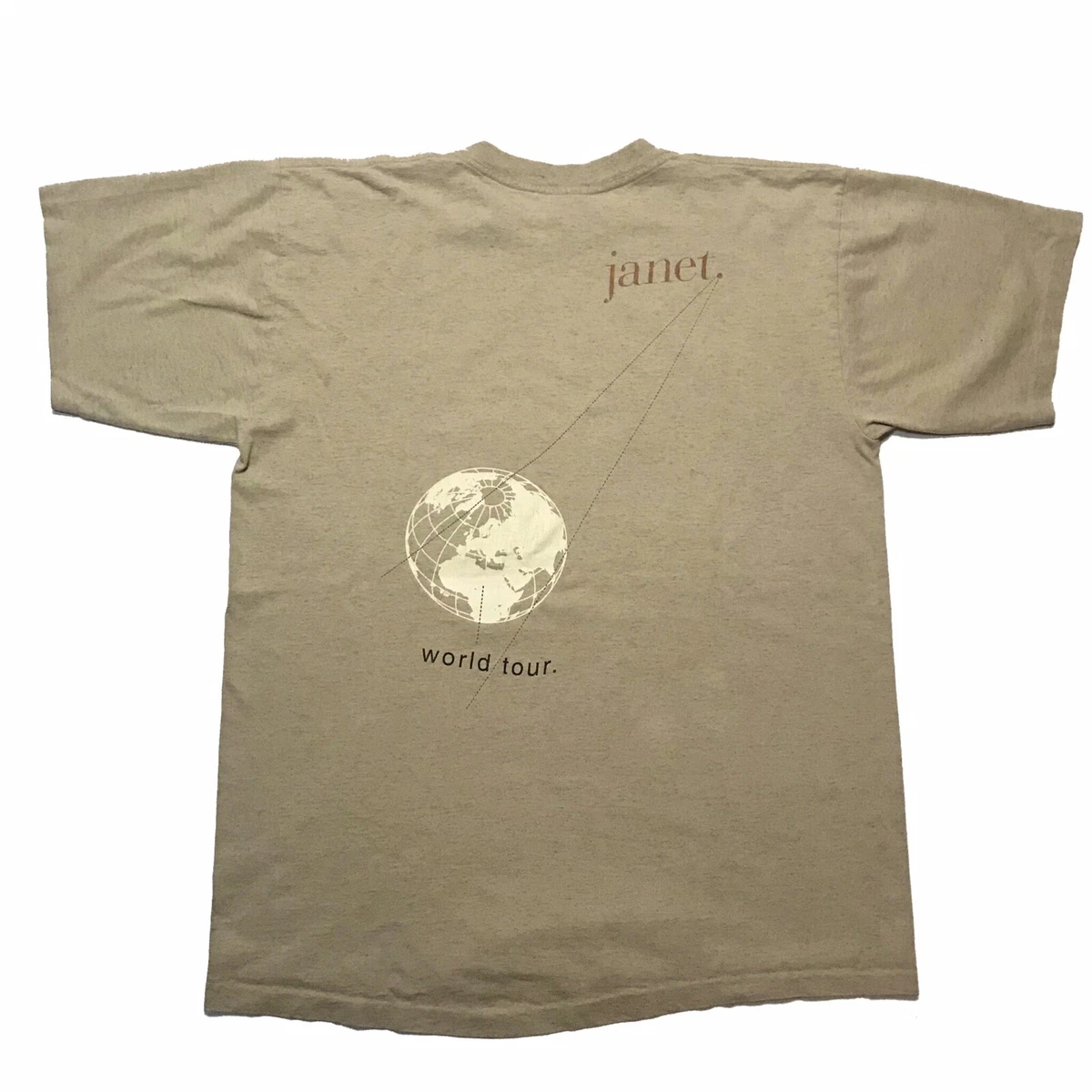 Vintage 90s Janet Jackson T Shirt World Tour 1993 Sz L Rap Tee Two Sided Rare