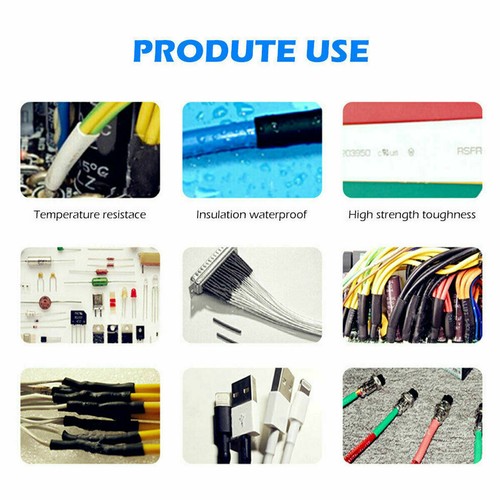 Kit de manguito de cable 2:1 tubo termorretráctil aislamiento tubo termorretráctil 800 piezas - Imagen 7 de 11
