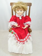 1995 TELCO MOTION - ETTES GIRL LADY ROCKING CHIAR, RED DRESS, ANIMATED, RARE
