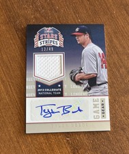 Tyler Beede 2015 Panini USA Baseball Stars Longevity Game Jersey Auto Giants /49
