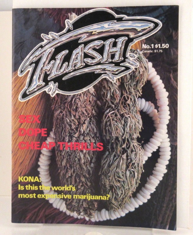 Flash #1, vintage 1976 magazine - sex, dope, cheap thrils, KONA, etc