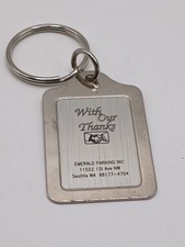 Emerald Parking Silver Toned Keychain