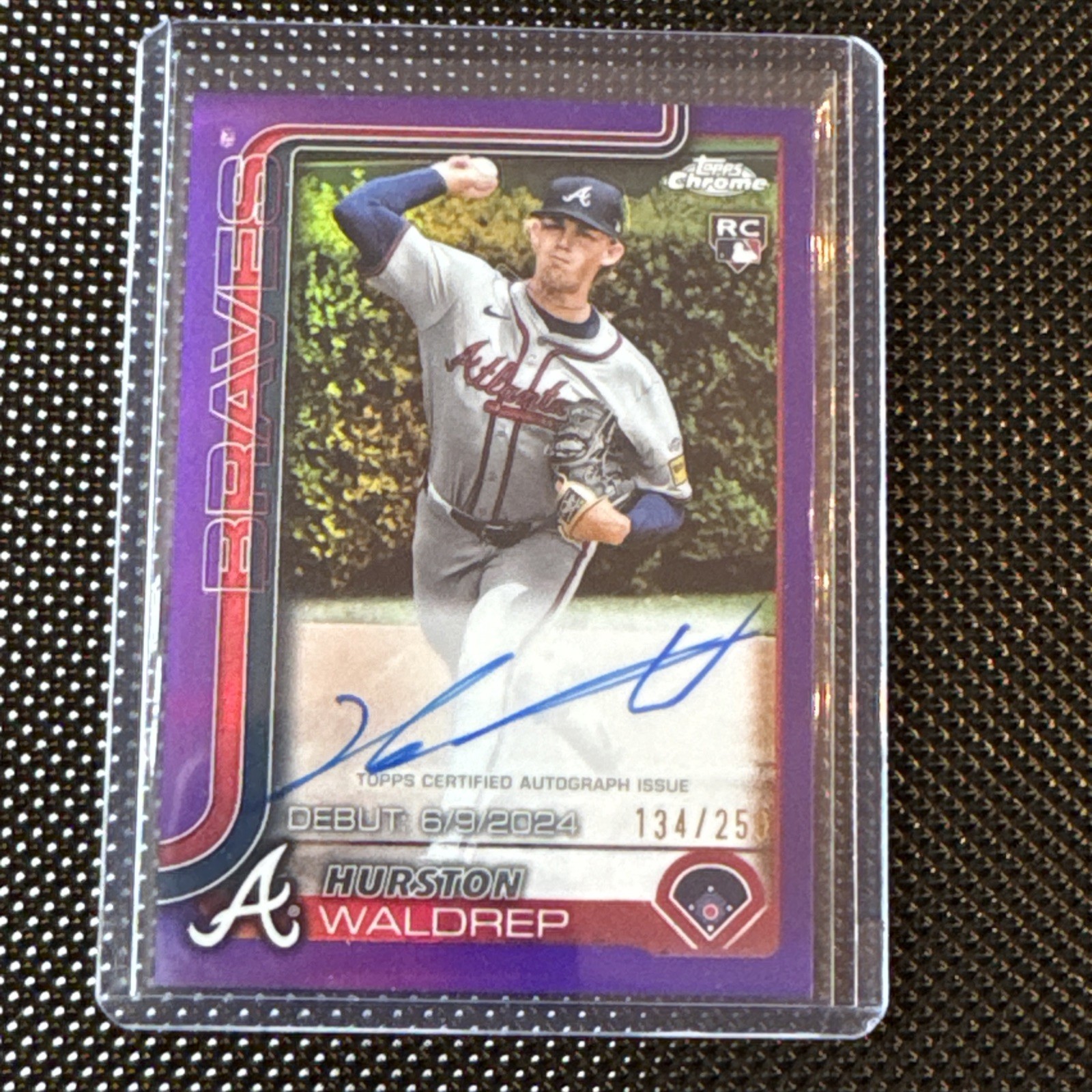 2025 Topps Chrome Update Hurston Waldrep Rookie Auto Purple /250 #CRDA-HW Braves