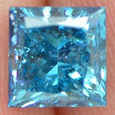 Princess Cut Diamond 2 Carat Loose Fancy Blue Color Enhanced SI3 Real 6.45 MM
