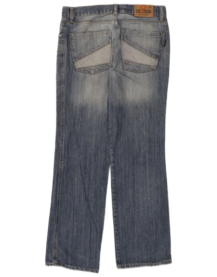 Pantalones de mezclilla rectos ENERGIE para mujer W32 L34 azul algodón BY01 Foto 2 de 4