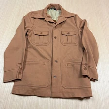 Vintage 70s Lee Polyester Leisure Suit Jacket Spread Collar Disco Small