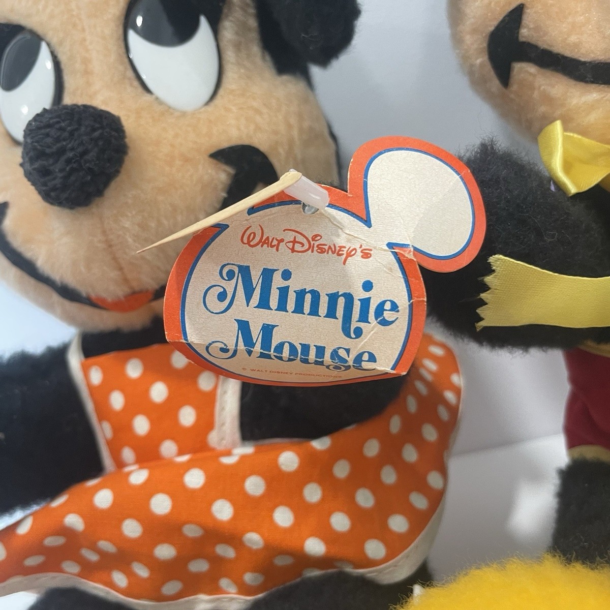Vtg 50s 60s Walt Disney MINNIE & MICKEY MOUSE Plush 15” California