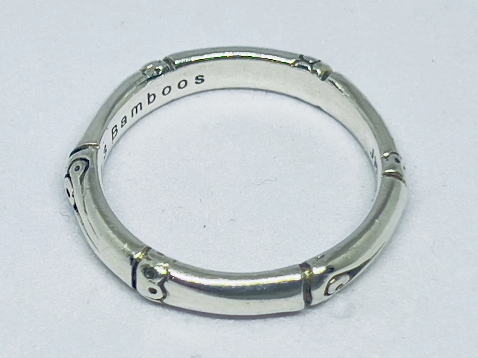 John Hardy 925 Sterling Silver Bamboo Collection Stackable Band Ring Sz 7 - Image 4 of 4