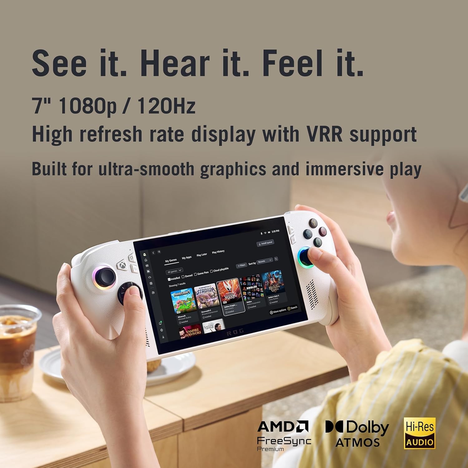 Consola portátil Asus ROG Xbox Ally de 7" FHD 120Hz para juegos, AMD Ryzen Z2 A, 16GB, SSD de 512GB, imagen 5