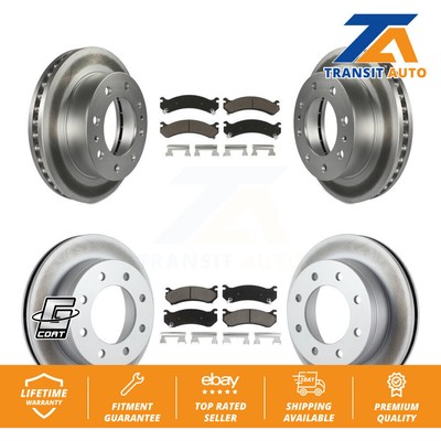 [Front+Rear] Coated Brake Rotor Ceramic Pad Kit For Chevrolet GMC Sierra 2500 HD