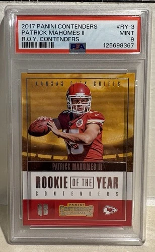 Patrick Mahomes II PSA 9 2017 Panini Contenders Rookie of the Year Chiefs #RY-3