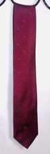 Christian Dior Deep Red Tie With Small Blue Repeating Motif ?Dior? At Bottom