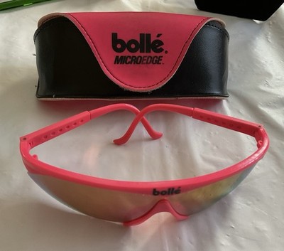 Bolle Microedge Sunglasses Vintage 1980s Hot Neon Pink Blade  display picture 3