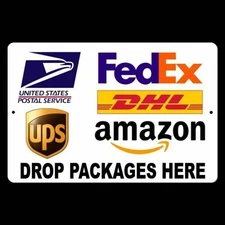 Drop Packages Here Fedex Usps Amazon Ups Dhl Sign / Decal  Slg Ms022 / Magnetic