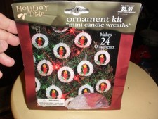 Holiday Time Beaded Christmas Mini Candle Wreaths Kits