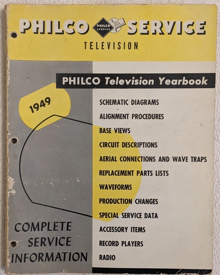 PHILCO TELEVISION YEARBOOK 1949 complete service information SCHEMATICS ed1 PB - Image 2 of 4